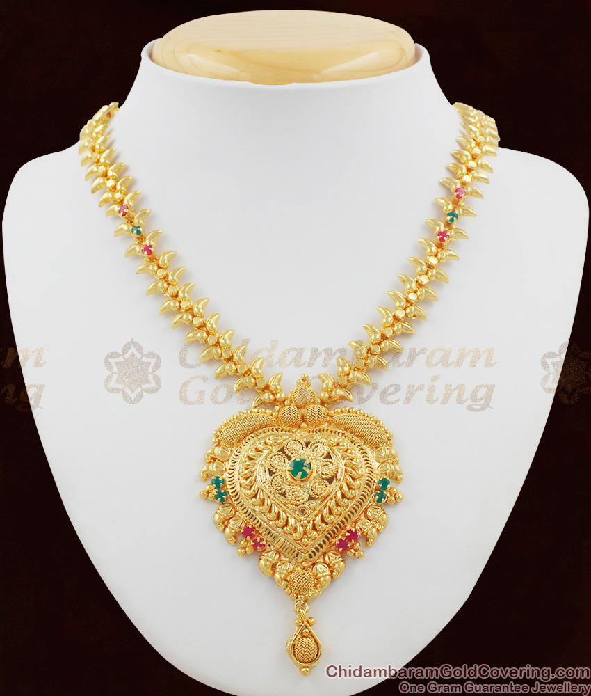 Attractive Dollar With Multi Color Stones Imitation Necklace Designs NCKN1073