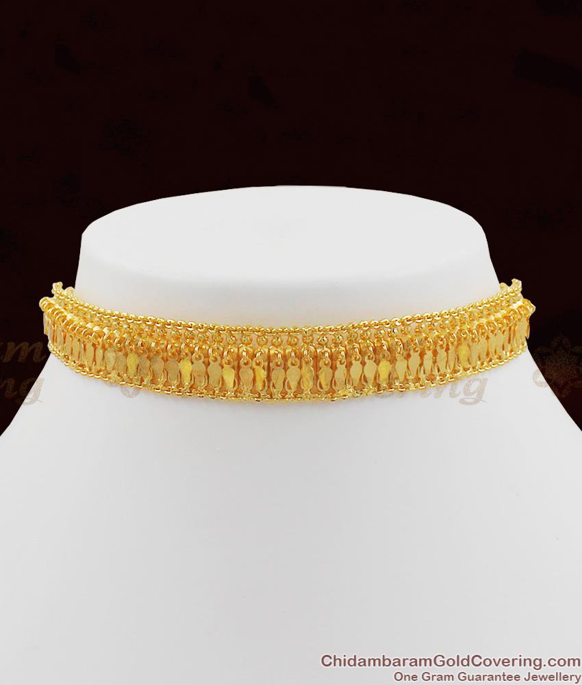 Single Line Kerala Elakkathali Choker Necklace Bridal Jewelry NCKN1075