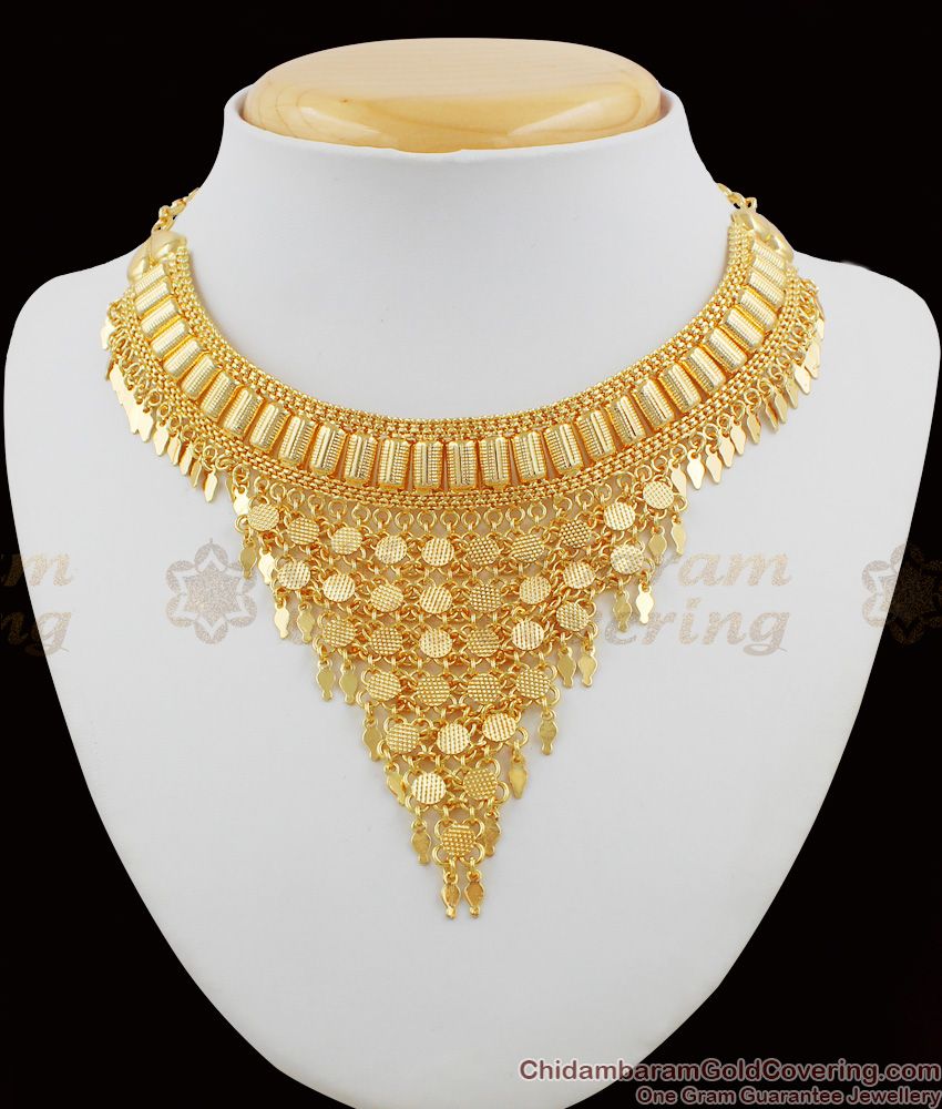 Dazzling Kerala Elakkathali Choker Necklace Bridal Design NCKN1076