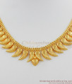 South Traditional Mullai Leaf Gold Plated Short Necklace NCKN1079