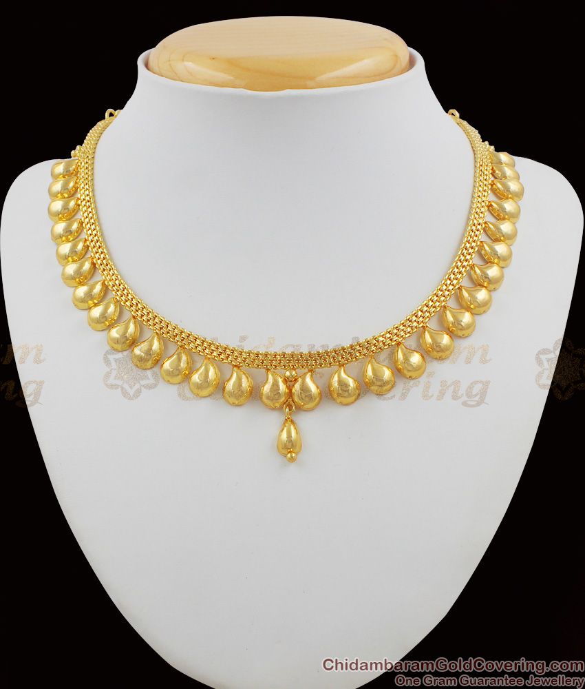 Light Weight Gold Mango Necklace Design For Womens NCKN1080