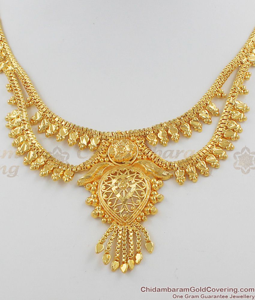 Double Line Culcatta Gold Inspired Necklace Jewellery NCKN1087
