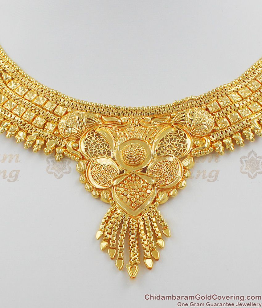 Handcrafted Culcatta Choker Design Gold Plated Necklace Bridal Wear NCKN1091