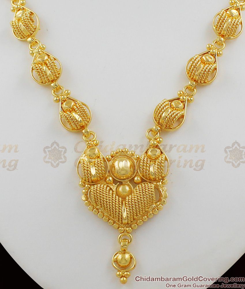 Gold Plated Attractive Look Necklace Chain Design NCKN1094