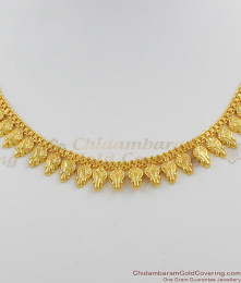 Light Weight Gold Necklace Mullaipoo Design Kerala Collections NCKN1095