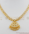 Full AD White Stone Impon Necklace Bridal Jewellery Collections NCKN1099