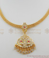 Elegant Impon Attigai Gold Ruby AD Stone Necklace Dollar Bridal Wear NCKN1113