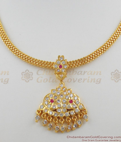 Elegant Impon Attigai Gold Ruby AD 