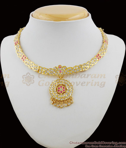 Choker Model Impon Attigai Multi Stone 