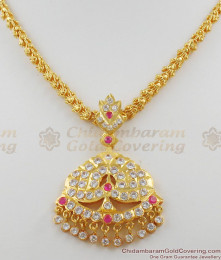 Best Selling Impon Attigai Multi Color Stone Gold Necklace Five Metal Dollar Jewellery NCKN1120