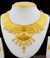 Grand Enamel Forming Gold Choker Design Necklace Set With Earrings Online NCKN1123