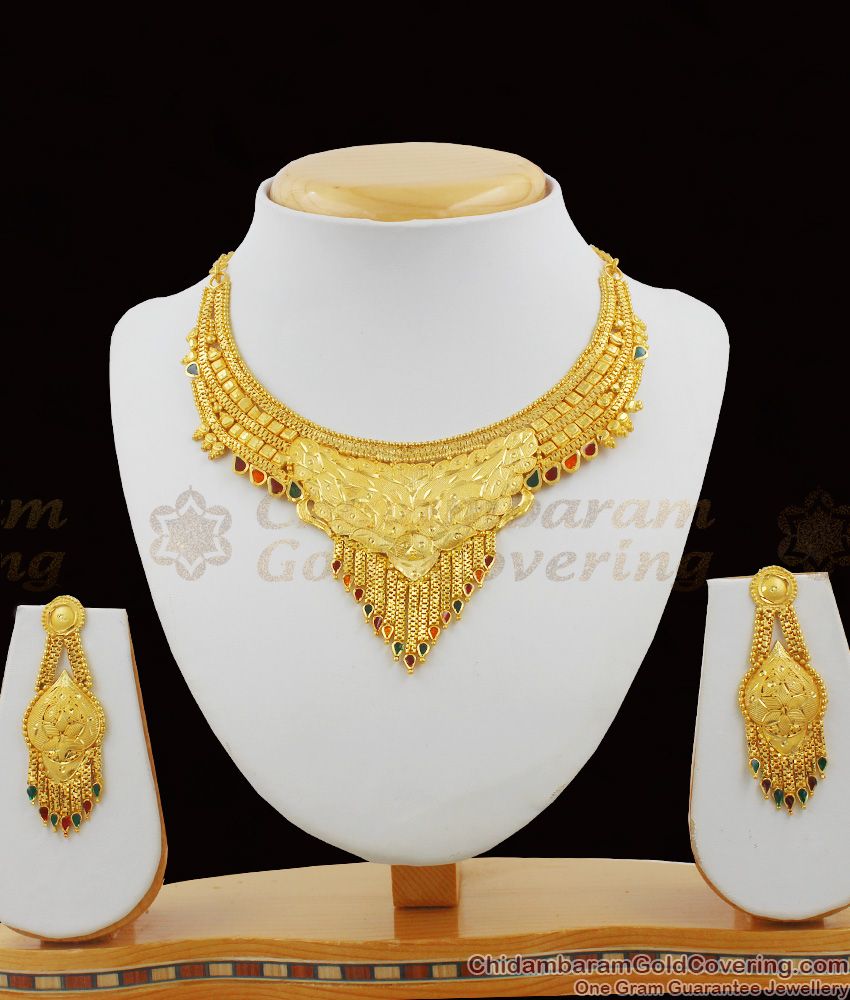 First quality Enamel Forming Necklace Bridal Design For  Marriage NCKN1126