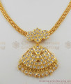 Grand White Stone Dollar Impon Attigai Gold Plated Necklace Five Metal Jewellery NCKN1128 Grand White Stone Dollar Impon Attigai Gold Plated Necklace Five Metal Jewellery NCKN1128