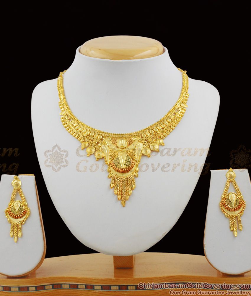 Admiring Two Gram Gold Plated Enamel Forming Necklace Combo Set Jewelry NCKN1129
