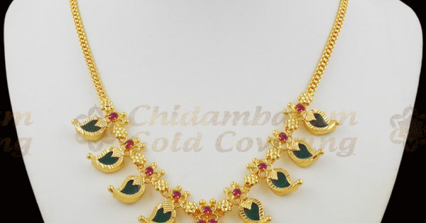 Gold palakka necklace price hotsell
