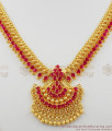 Delightful Full Ruby Attractive Stones Gold Plated Necklace For Wedding NCKN1146