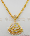 Full White Diamond Impon Attigai Simple Necklace Five Metal Dollar Chain NCKN1152