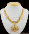 Amazing White Diamond Impon Attigai Bridal Necklace Collection For Ladies NCKN1156