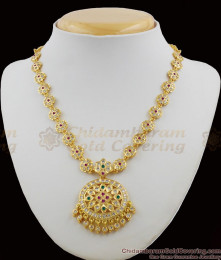 Impon Grand Gati White Ruby Stones Gold Attigai Necklace Design Season Sale NCKN1157