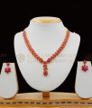 First Quality Semi Precious Full Ruby Stone Necklace Earring Combo Set Collection NCKN1169