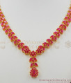 First Quality Semi Precious Full Ruby Stone Necklace Earring Combo Set Collection NCKN1169