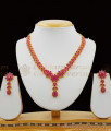 Unique Full Ruby Stone Party Wear Necklace Earrings Combo Jewellery Online NCKN1171