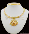 Gati Metal Panchaloga Attigai Gold Design White Stone Impon Choker Dollar NCKN1178