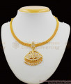 Premium Quality Impon Gold Plated Choker With White Gati Stones For Marriage NCKN1180