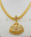 Thick Gold Chain Impon Attigai With Stones Swan Necklace Five Metal Jewelry NCKN1183