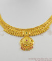 Trendy Party Wear Necklace Set With Earrings Enamel Forming Gold Jewelry NCKN1188