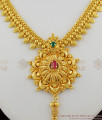 Attractive Multi Color Stone Gold Plated Dollar Pattern Necklace Bridal Jewelry NCKN1204