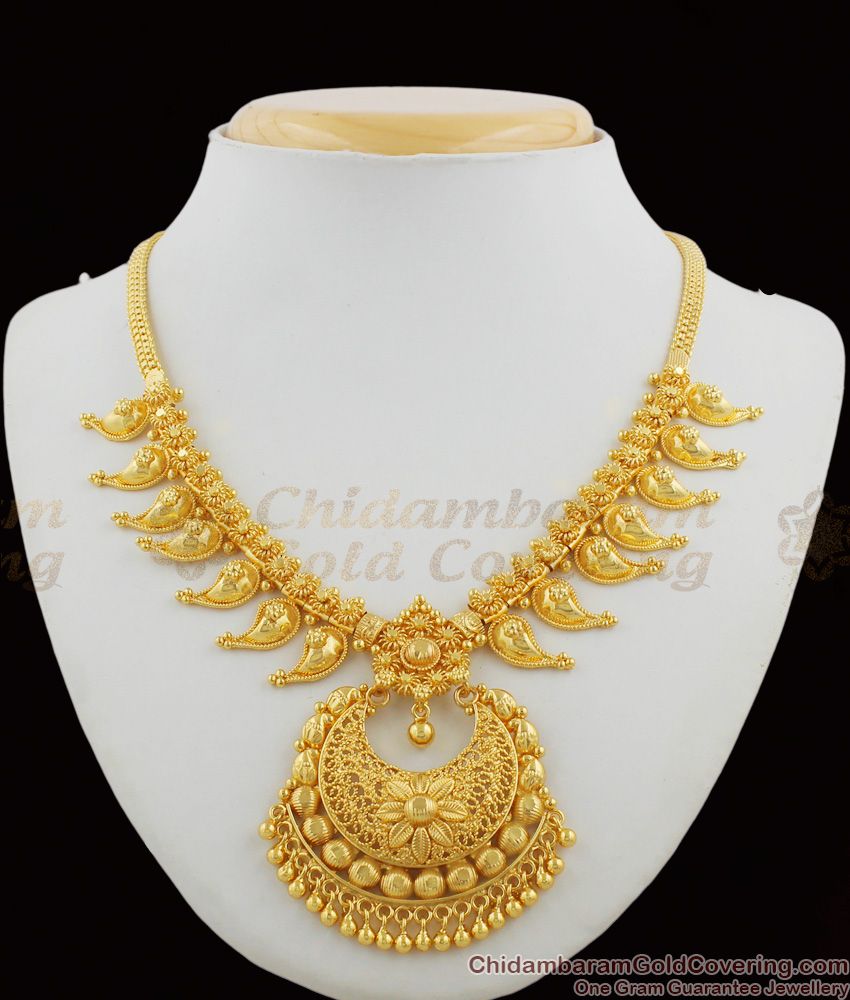 Grand Heavy Gold Plated Necklace Collection Traditional Kerala Jewelry  NCKN1219
