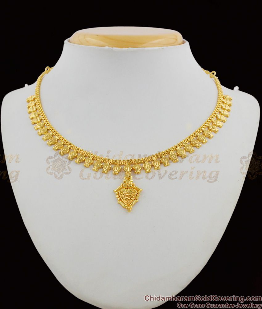 Light weight Gold Aspiring Necklace Dollar Design Kerala Collection Jewelry NCKN1220