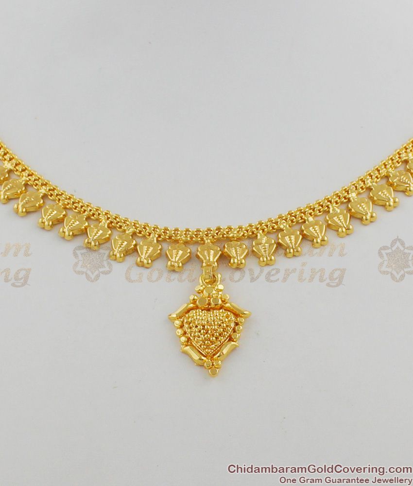 Light weight Gold Aspiring Necklace Dollar Design Kerala Collection Jewelry NCKN1220