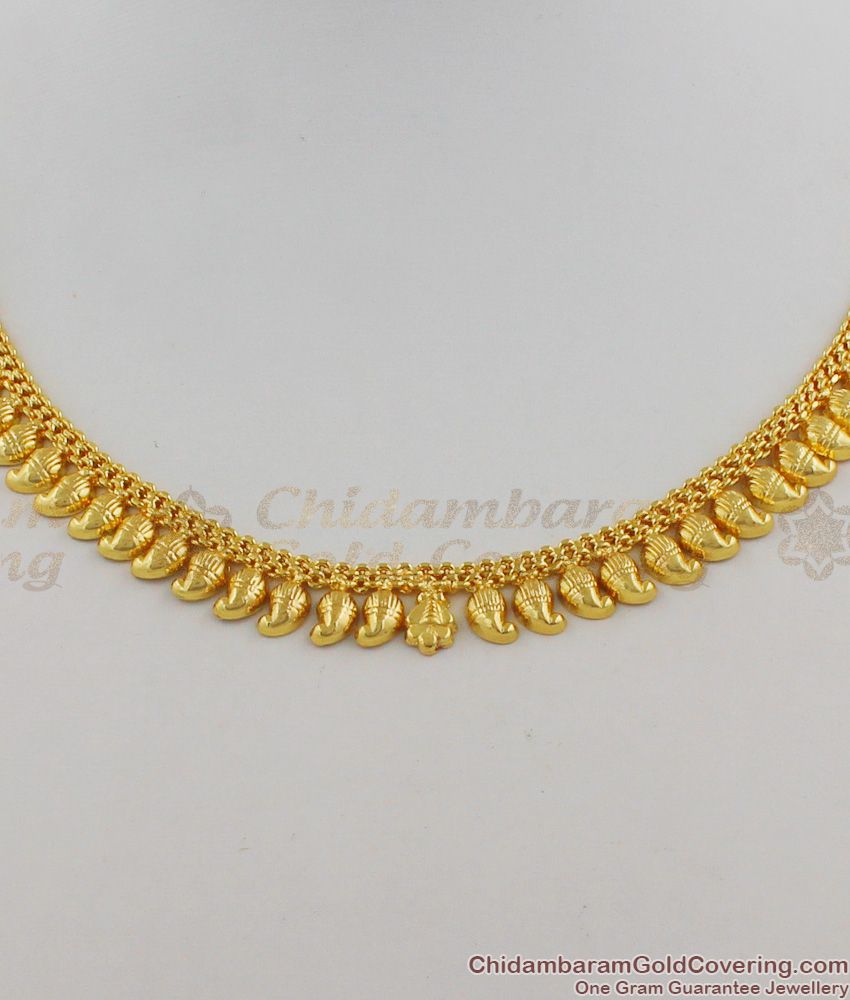 Beautiful Gold Choker Necklace Traditional Mullaipoo Kerala Design Jewelry NCKN1225