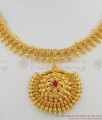 Iconic Big Dollar With Ruby Stone Gold Mullaipoo Necklace For Marriage NCKN1231