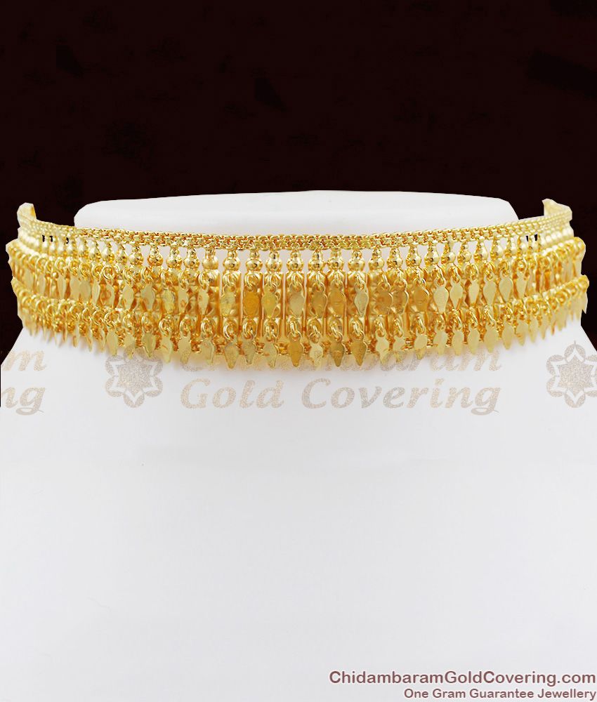 Kerala Elakkathali Gold Plated Choker Necklace Bridal Jewellery For Marriage NCKN1238