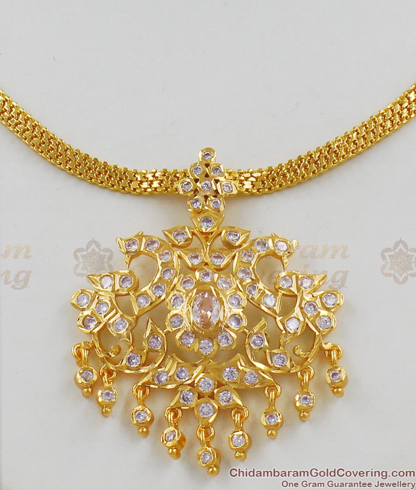 Grand Gold Model Impon Attigai Peacock Necklace Five Metal Imitation Jewelry NCKN1239