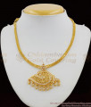 Vishnu Sangu Design Grand Impon Attigai Gold Necklace Jewellery With AD Stones NCKN1242