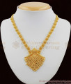 Net Pattern Gold Plated Plain Dollar Chain Type Bridal Make Necklace Design With Beads NCKN1270