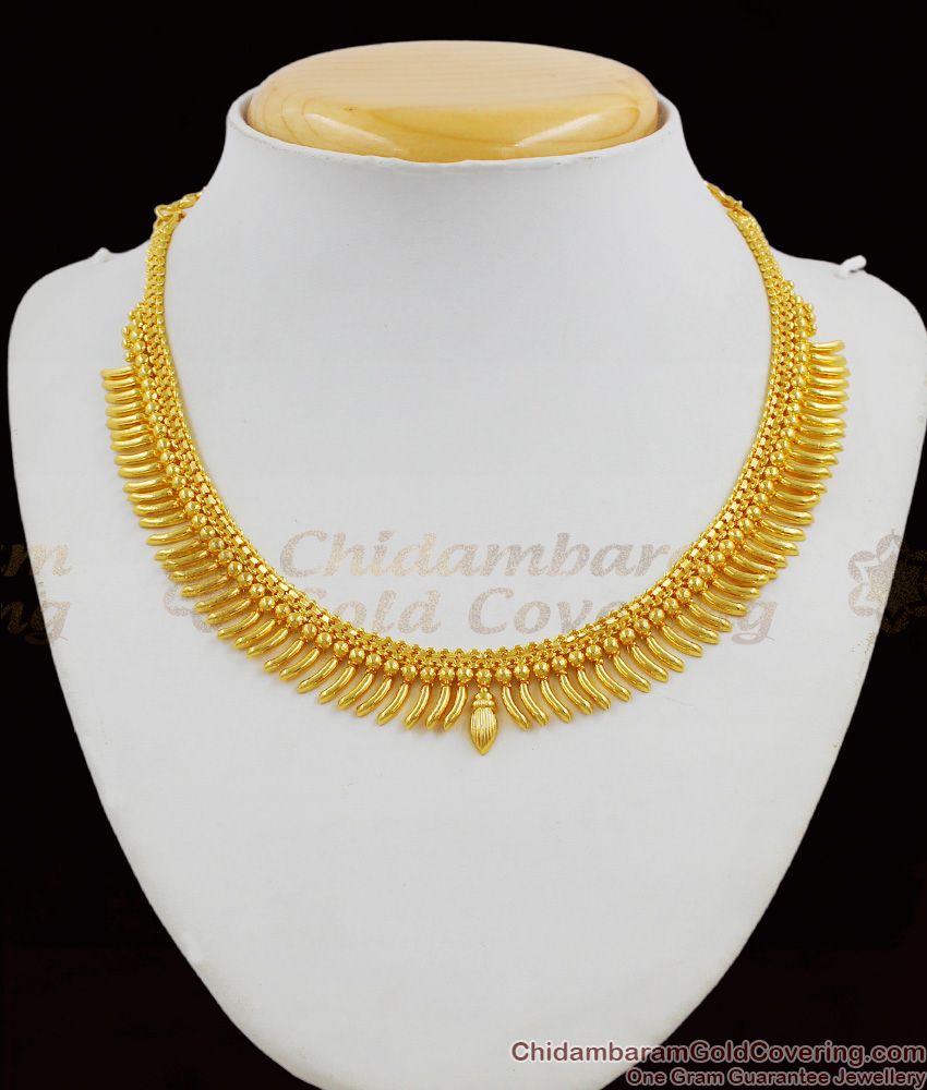 Kerala Gold One Gram Mullaipoo Imitation Necklace Jewelry Collection For Womens NCKN1271