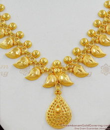 Light Weight Mango Pattern One Gram Gold Necklace Collection With Pendant Design NCKN1272 Light Weight Mango Pattern One Gram Gold Necklace Collection With Pendant Design NCKN1272