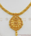 South Indian Traditional Kerala Model Net Pattern Dollar Necklace Set Real Gold Finish NCKN1274