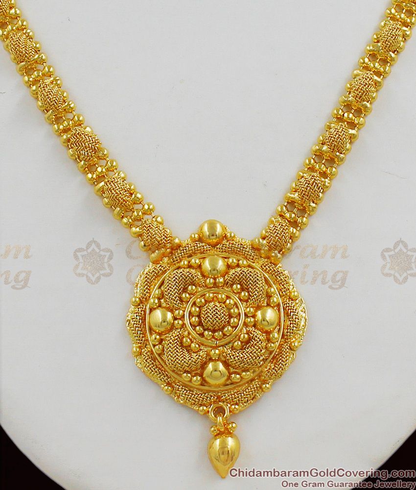Real Gold Dollar Design Imitation Jewellery Net Pattern Kerala Model Ladies Favorite NCKN1275