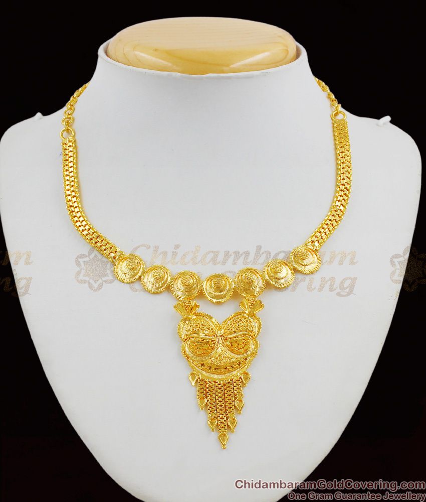 Calcutta Design Pure Gold Short Necklace Bridal Wear Jewellery For ...