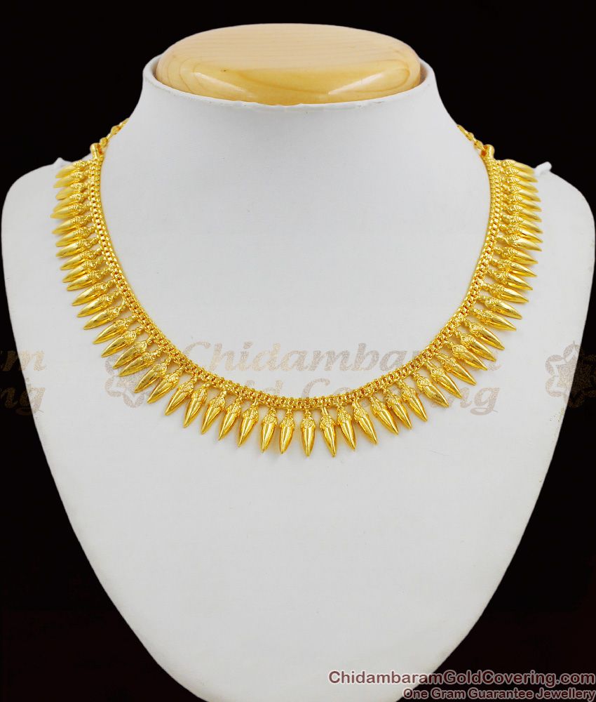 Stunning Gold Mullaipoo Model South Indian Collection Necklace For Special Occasion NCKN1281