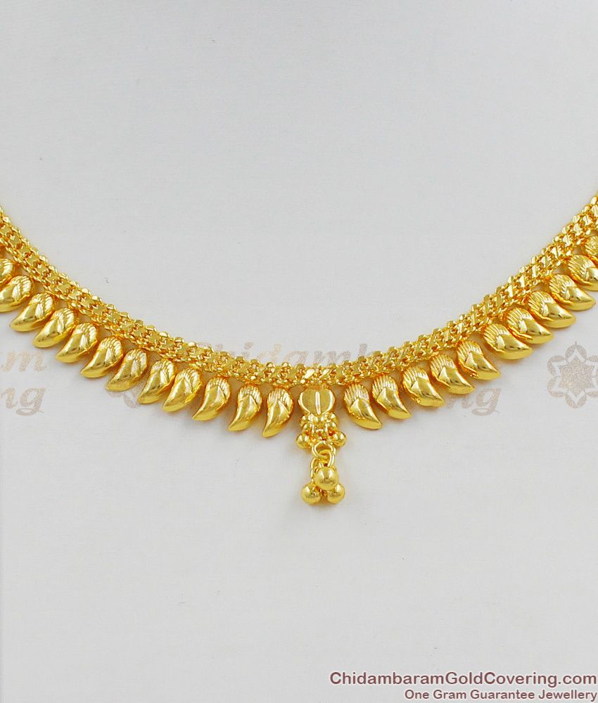 Mango Leaf With Beads Attigai Close Necklace Pattern Trendy New Collection NCKN1282