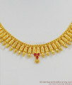 Attractive Ruby Stone Full Gold Finish Short Necklace Chain Party Wear Jewelry NCKN1285