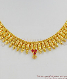 Attractive Ruby Stone Full Gold Finish Short Necklace Chain Party Wear Jewelry NCKN1285 Attractive Ruby Stone Full Gold Finish Short Necklace Chain Party Wear Jewelry NCKN1285