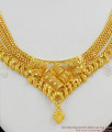 Trending Pure Gold Three Line Bridal Necklace Jewellery With Heart Bead NCKN1286